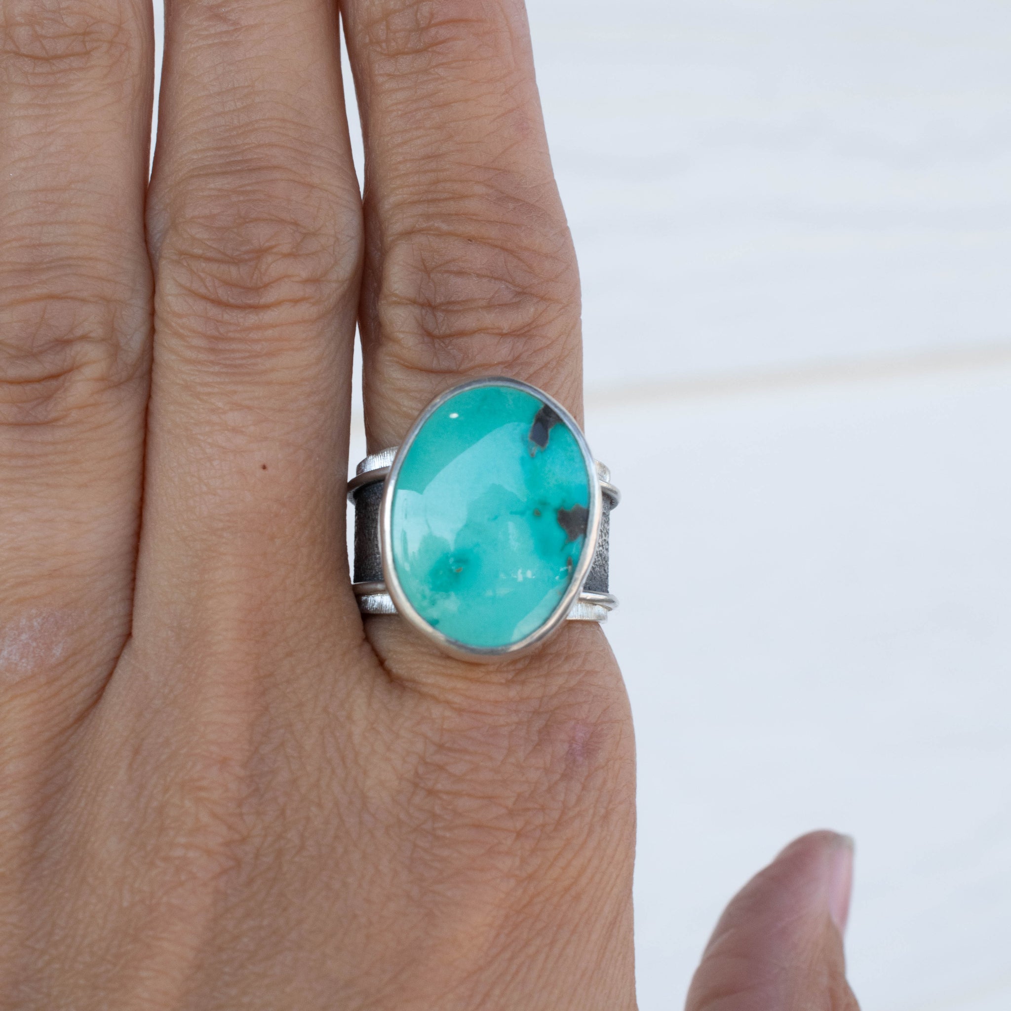 Navajo Turquoise Statement Ring – River Nomad