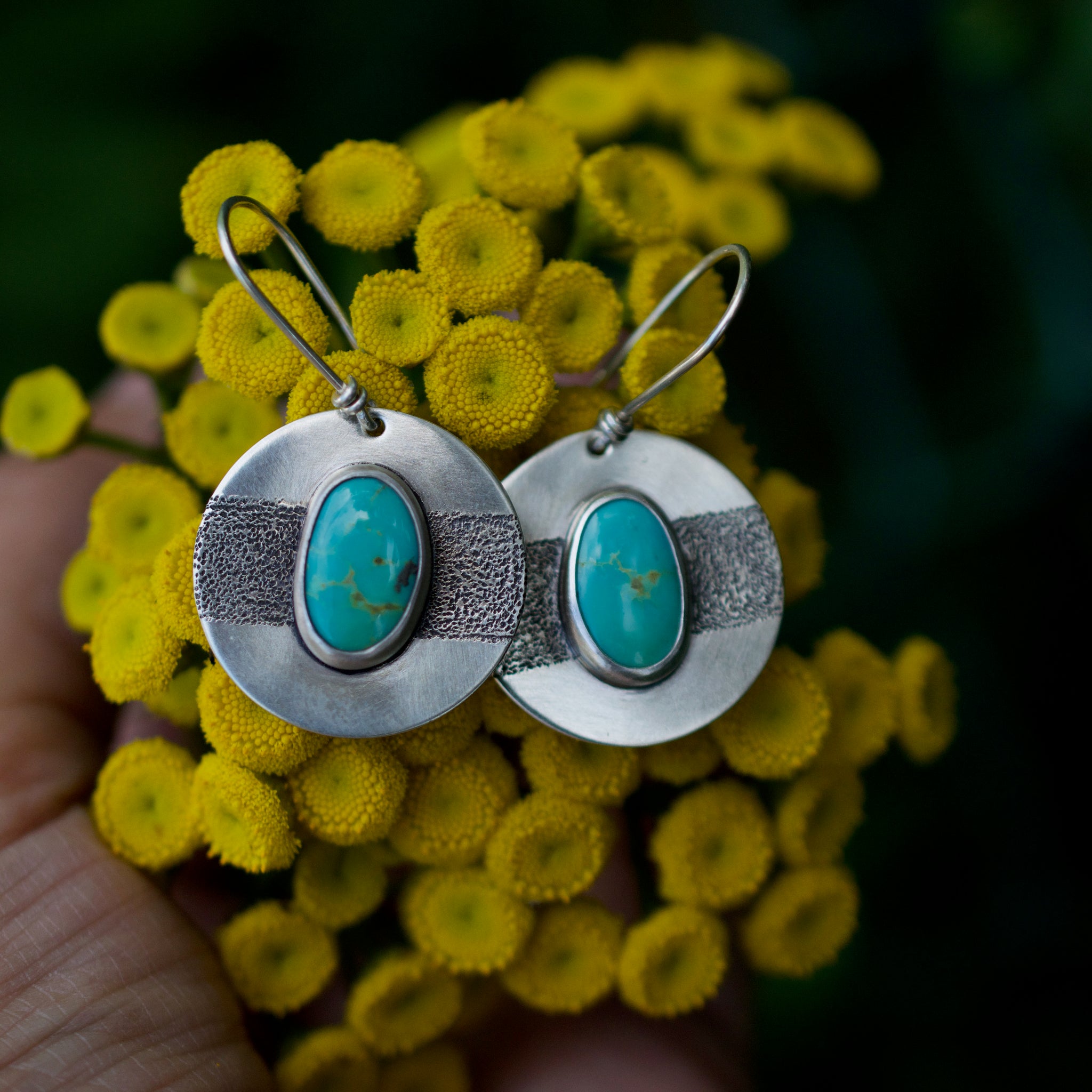 Round Turquoise Earrings 1