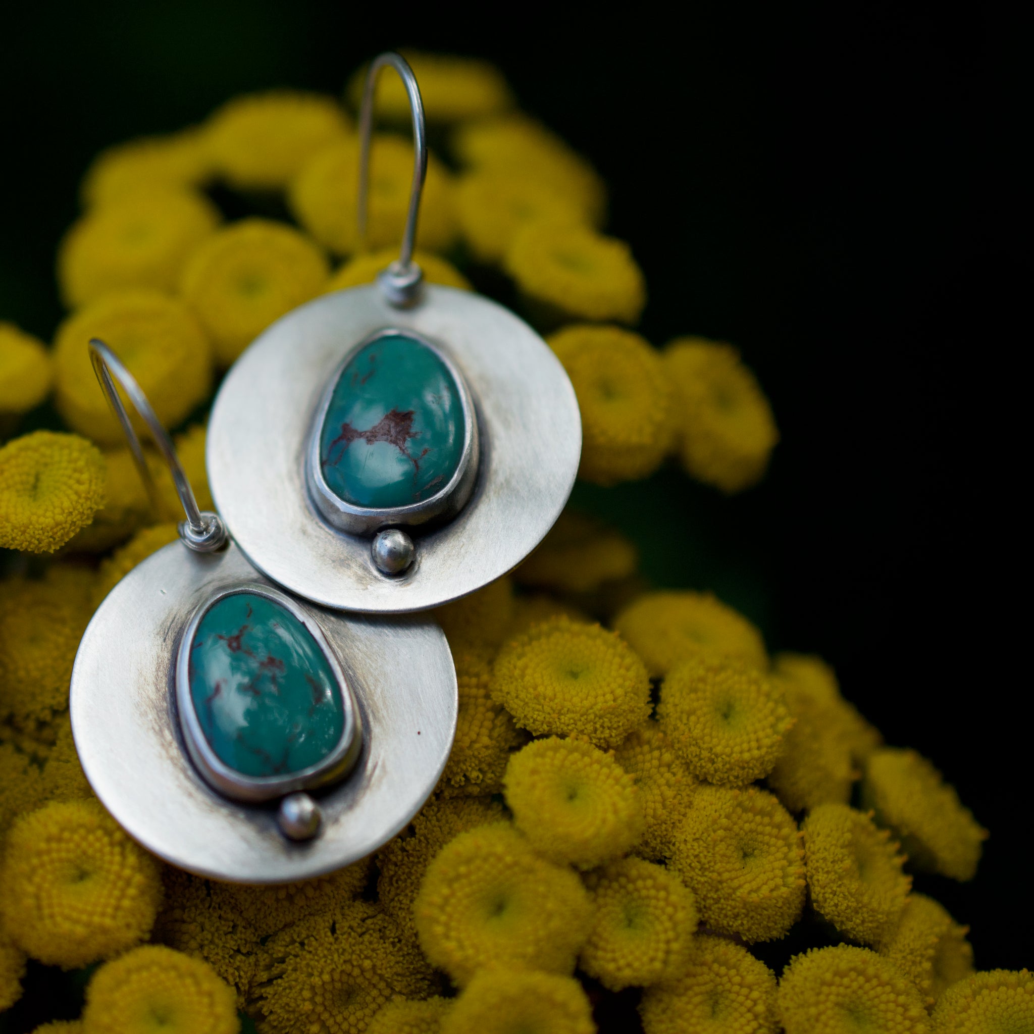 Round Turquoise Earrings 3