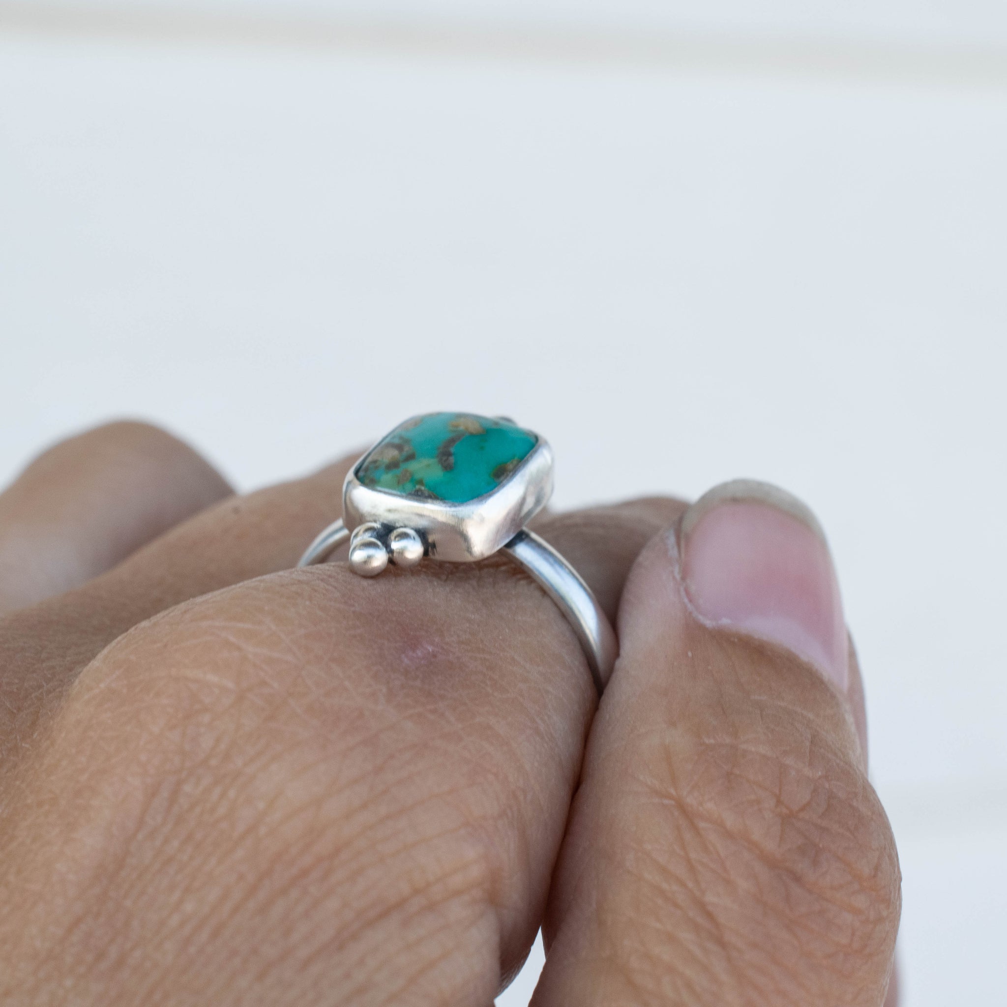Square Cut Turquoise Ring | Kingdom Jewelry
