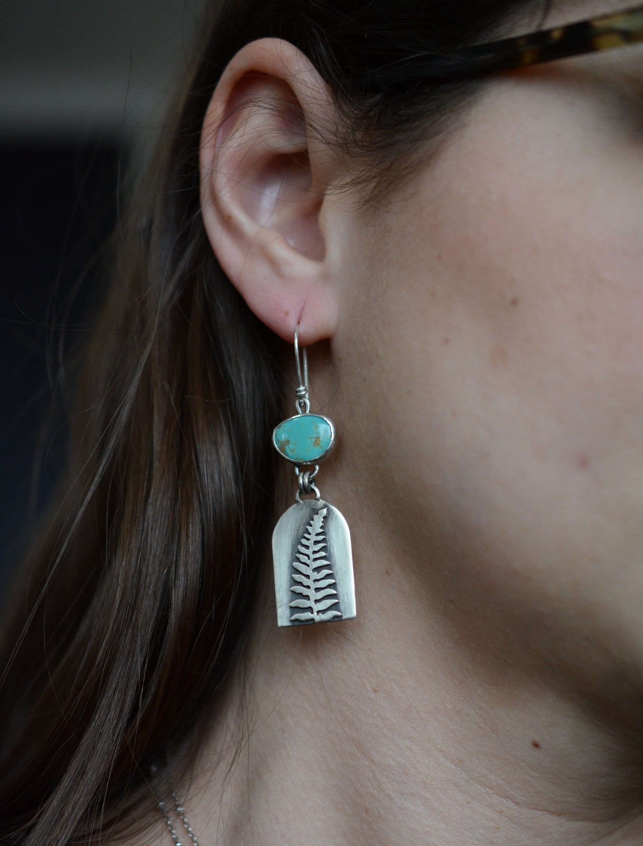 Turquoise Fern Earrings